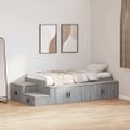 vidaXL Rám postele s úložným prostorem Sivý Sonoma 80 cm