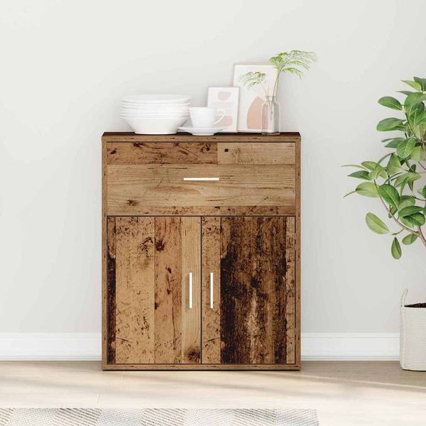 vidaXL Servírovacia skriňa so zásuvkou Staré drevo 60 x 31 x 70 cm