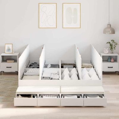 vidaXL Rám postele s úložným prostorem Biela 150 cm Kompozitné drevo