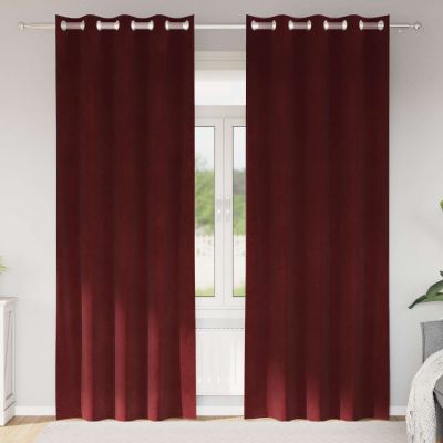 vidaXL Zatemňovacie závesy 2 pcs Víno červené 140 x 260 cm Zamat