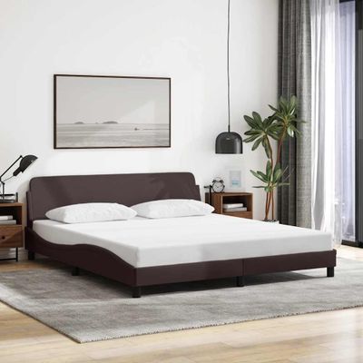 vidaXL Rám postele Dover tmavohnedá 160x200 cm látka