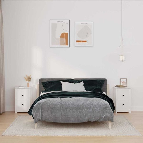 vidaXL Nočné stolíky 2 ks biele 40x35x61,5 cm masívne borovicové drevo