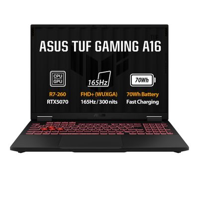 ASUS TUF Gaming A16/FA608UP-RV011W/R7-260/16''/WUXGA/16GB/512GB/RTX 5070/W11H/Gray/2R
