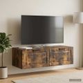 vidaXL Nástenná TV skrinka Dymový dub 98 x 41 x 30 cm Kompozitné drevo