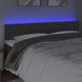 vidaXL Čelo postele s LED tmavosivé 180x7x78/88 cm zamat