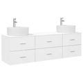 vidaXL Set kabinetov do kúpeľne 3 ks Biela 62,5 x 44,5 x 50 cm