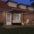 vidaXL Ručne zaťahovacia markíza s LED hnedá 400x300 cm