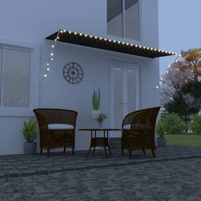 vidaXL Zaťahovacia markíza s LED 400x150 cm antracitová
