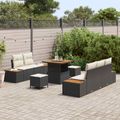 vidaXL Súprava záhradných pohoviek 8 pcs 7-Seater Čierna a krémová