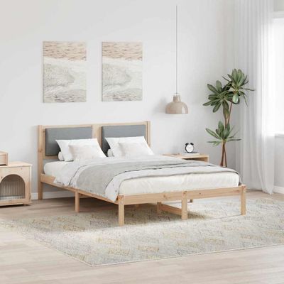 vidaXL Rám postele Svetlosivá 150 x 200 cm Masívne borovicové drevo