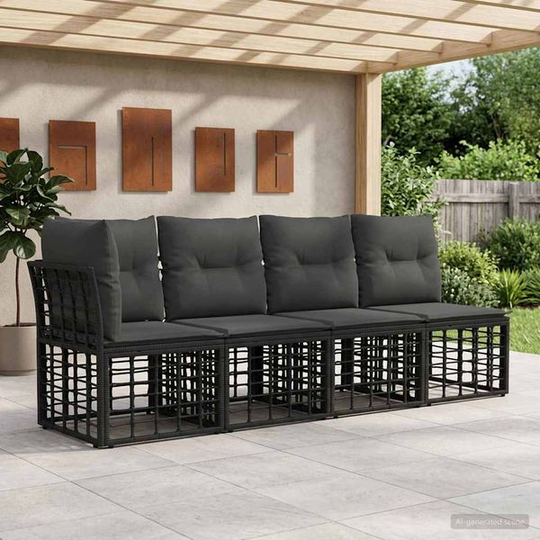 vidaXL Sedačka pre 4 osoby do záhrady s ľavým ramenom 4 pcs