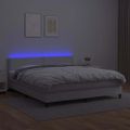 vidaXL Boxspring posteľ s matracom a LED biela 160x200 cm umelá koža