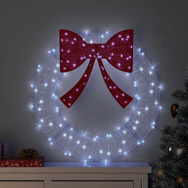 vidaXL Veniec s 60 LED-i Studená biela 76 x 76 x 8,5 cm Akryl
