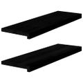 vidaXL Okenný parapet 2 ks hnedočierná 80x30x2 cm dubový masív