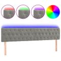 vidaXL Čelo postele s LED bledosivé 180x7x78/88 cm zamat