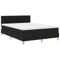 vidaXL Posteľ s pružinovým rámom s vankúšom Čierna 140 x 190 cm látka