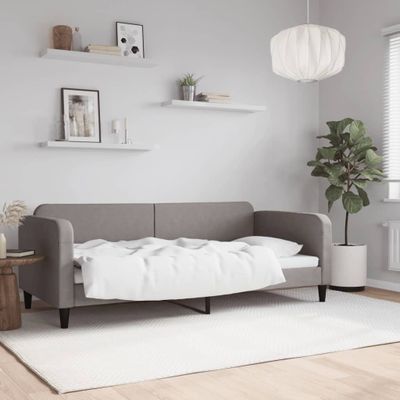 vidaXL Posteľný rám sivohnedý 90x200 cm látka