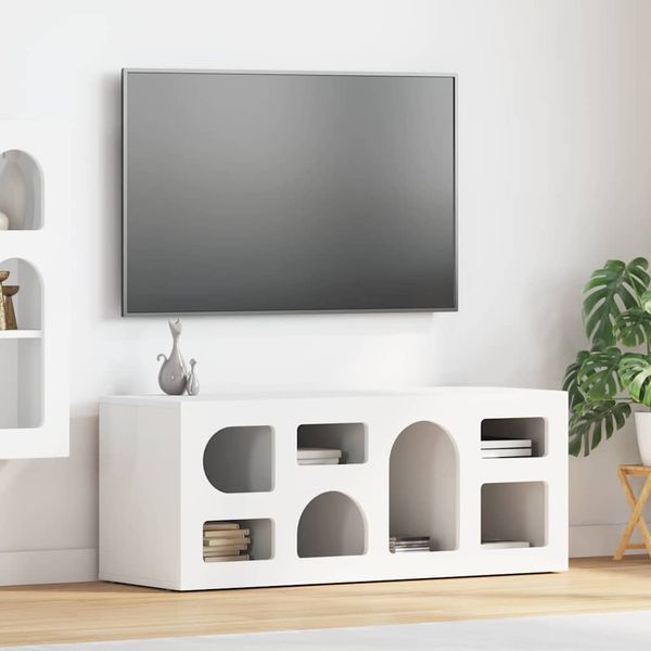 vidaXL TV skrinka ELST 100 x 35 x 40 cm Biela Kompozitné drevo