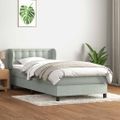 vidaXL Posteľný rám boxspring s matracom Svetlosivá 80x210 cm zamat