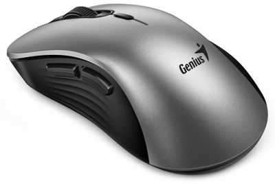 GENIUS Ergo 8100S AI Silver Grey/ 1600 dpi/ bezdrátová/ Copilot/ 6tlačítek/ tichá/ střibrnošedá Myš, bezdrátová, ergonomická, optická, 1600DPI, 6 tlacítek, USB, Copilot tlacítko, tichá, stríbrno-šedá