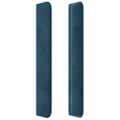 vidaXL Čelo postele s LED tmavomodré 183x16x118/128 cm zamat
