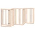 vidaXL Skladacia bránka pre psa s dvierkami, 6 panelov, 300 cm, topoľové drevo