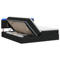 vidaXL LED úložná posteľ s matracom Čierna 180 x 200 cm Látka
