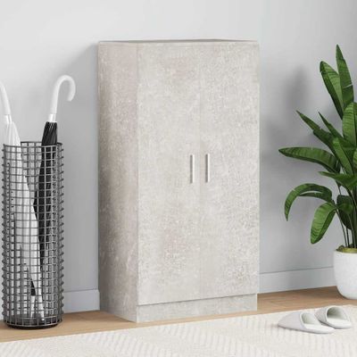 vidaXL Botník betónovo-sivý 55x35x108 cm spracované drevo