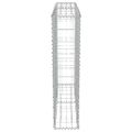 vidaXL Gabiónová stena s krytmi, pozinkovaná oceľ 100x20x100 cm
