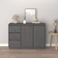 vidaXL Komoda sivá 111x34x75 cm borovicový masív