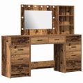 vidaXL Toaletný stolík 3 ks Staré drevo 78,5 x 41 x 135 cm