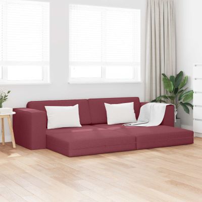vidaXL Rozkladacia posteľ Víno červené 245 x 78 x 77 cm látka