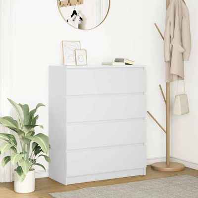 vidaXL Komoda biela 80x35x99 cm spracované drevo