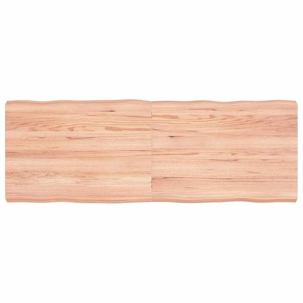 vidaXL Stolová doska svetlohnedá 140x50x(2-6)cm ošetrený masív hrany