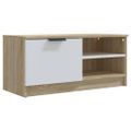 vidaXL TV stolíky 2 ks biele a sonoma 80x35x36,5cm spracované drevo