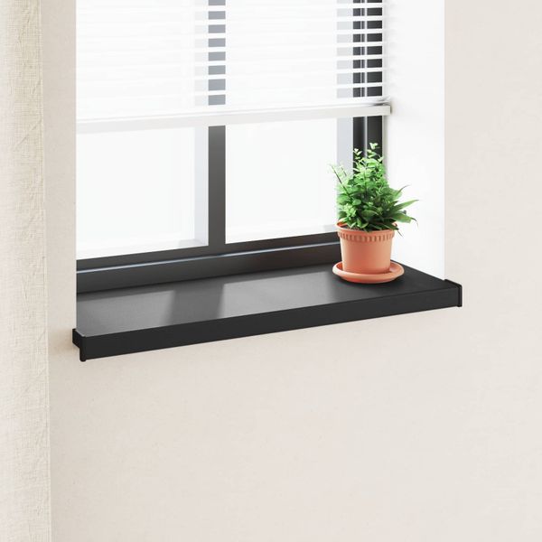 vidaXL Parapetné dosky Čierne s drevenou textúrou 100 x 35 x 4,5 cm