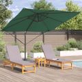 vidaXL Roma Parasol Zelená 286 x 284 x 265 cm Hliník a polyester