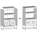 vidaXL Highboard Pink 68x39x123 cm Oceľ