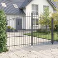 vidaXL Dvojitá brána WOERDEN 299,5 x 224,5 cm Oceľ Sivá Zamykateľné