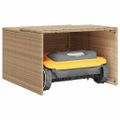 vidaXL Garáž na robotickú kosačku béžová 86x90x52/57 cm polyrattan