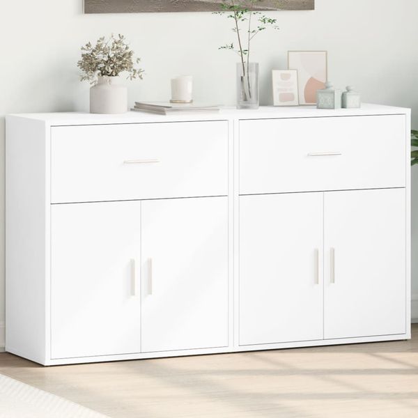 vidaXL Komody 2 ks biele 60x31x70 cm kompozitné drevo