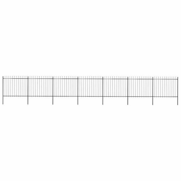 vidaXL Záhradný plot s vrchnou časťou z ocele 1248x150 cm čierny