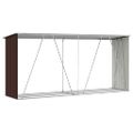 vidaXL Záhradná kôlňa na drevo galvanizovaná oceľ 330x84x152 cm hnedá