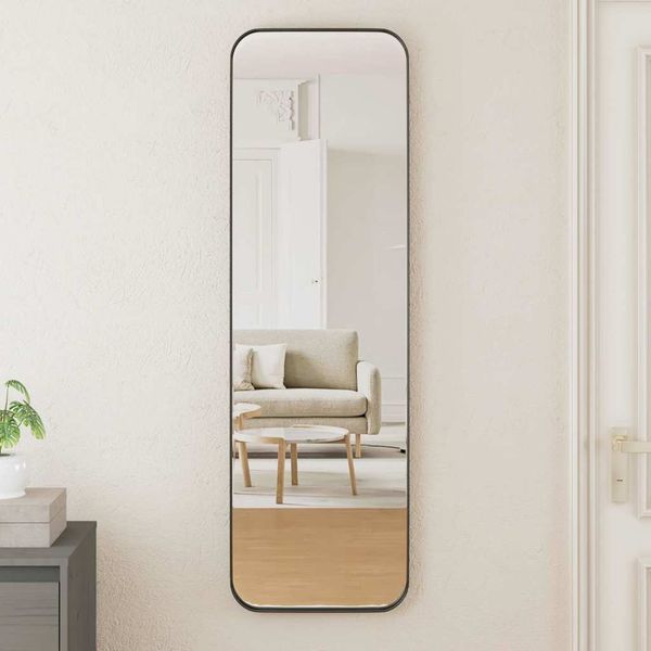 vidaXL Nástenné zrkadlo čierne 30x100 cm obdĺžnik