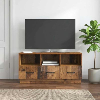 vidaXL TV skrinka Staré drevo 102 x 34,5 x 47 cm Kompozitné drevo