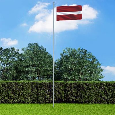 vidaXL Lotyšská vlajka a stĺp 6,2 m hliníkový