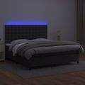 vidaXL Boxspring posteľ s matracom a LED čierna 180x200 cm umelá koža