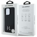 Puzdro Karl Lagerfeld pre iPhone 16 Pro 6,3" KLHMP16LSCMKMPCK čierne tvrdý silikón Shadow Metal Initial MagSafe