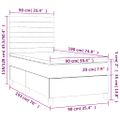 vidaXL Posteľný rám boxsping s matracom tmavomodrý 90x190 cm zamat