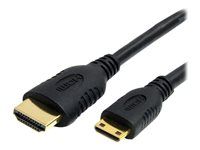 Kábel HDMI s ethernetom - HDMI s pinmi (samec) do 19 pin mini HDMI Type C s pinmi (samec) - 2 m - tienený - čierna